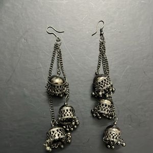 Oxidised Black Earrings