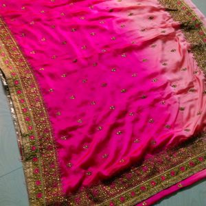 Rose Colour Catlog Full Thread Work Designer Saree