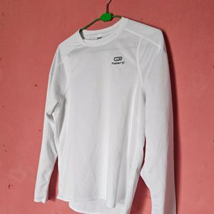 Decathlon White Full Sleeve Tshirt