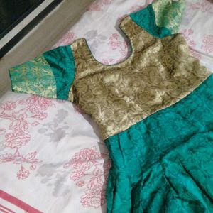 Green  Full Length Gown, Frock,Dress