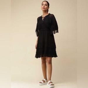 Label Ritu Kumar Black Tie-UpShort Dress