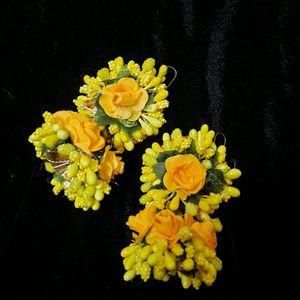 Floral Earrings Pink N Yellow