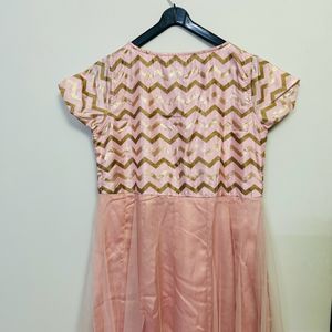 PRICE DROP Fancy Pink Netted ethnic gown