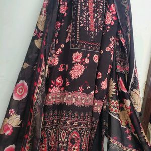 LAWN COTTON MIX SUIT WITH FLORAL DESIGN & PALAzo