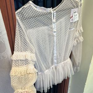 Netted Top With Tag