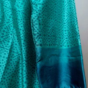 Pure silk Teal kurta with ombre pattern