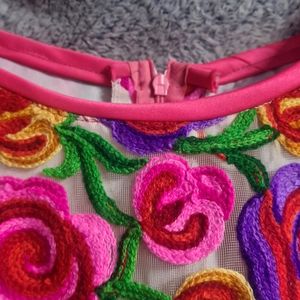 Multicolor Hand Embroidery Dress