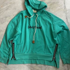 Cyan Blue Oversized Hoodie