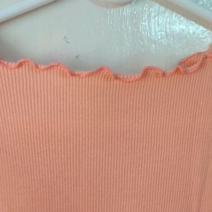 Baby Peach Ribbed Crop Top