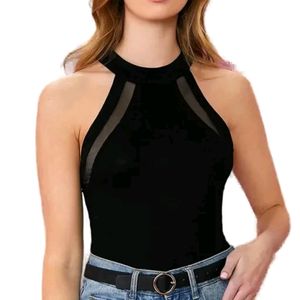 Black Hulter Neck Top