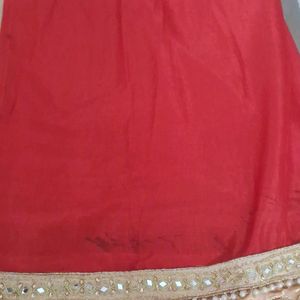 Gold Patli Red Pallu Saree Karvachoth Special