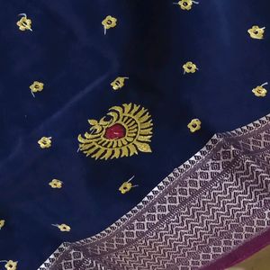 Zari Work Satin Silk Saree_festive Wear