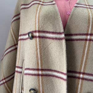 Freesize Plaid Overcoat