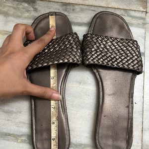 Grey Flat Chappals