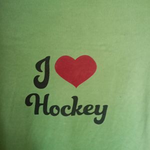 I Love Hockey Women Casual T Shirt