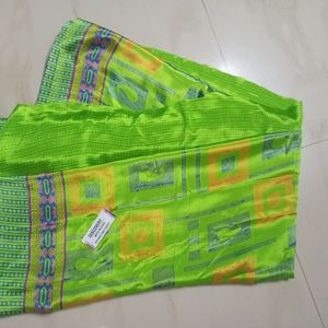 Parrot Green Butter Silk Saree