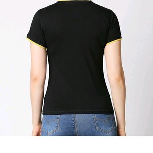 Black Cute Printed Tshirt