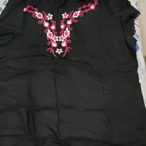 Black Embroidery Top Xl Size