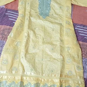 Women Totally New Yellow Kameez Salwar Upper Suit