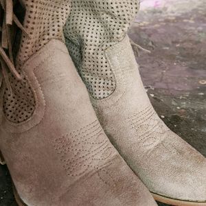 Women Suede Fringes Boots