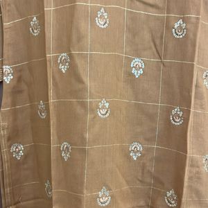 Brown Stylish Lurex Embroidery Kurta