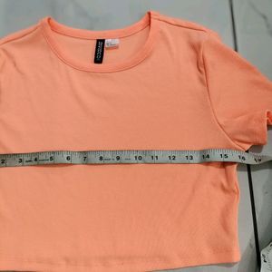 H&M Orange Crop Top For Women