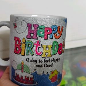 Glitter Ceramic Mugs For Happy birthday