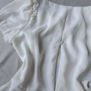 New Korean Premium Off-white Peplum Top