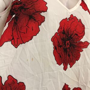 Dotti Red Flower Printed Top