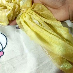 Yellow Scrunchy Bow