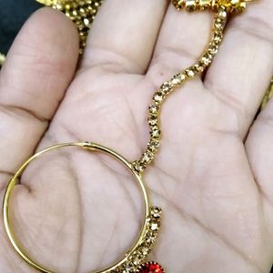 Necklace With Mang Teeka, Nath And Earings