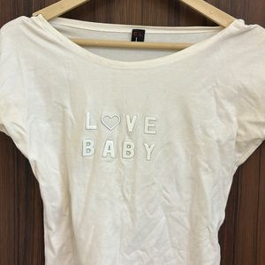 White Crop Tshirt