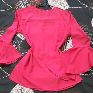 Casual 3/4 Sleeve Pink Top