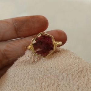 Real Red Rose Resin Ring