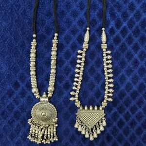 Oxidized Necklaces (2) + 4 Earrings