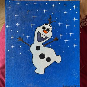 Olaf Blue Canvas Painting ⛄️❄️