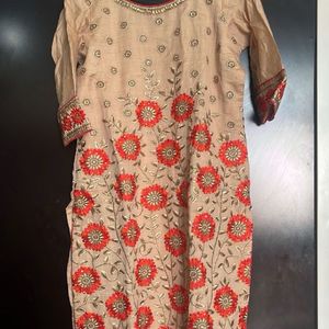 Women Peach Color Patiala Suit