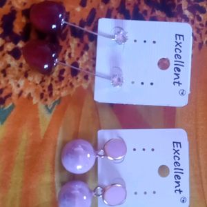 Red And Purple Earrings