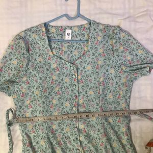 Pastel Green With Small Floral Dress Fits M-L