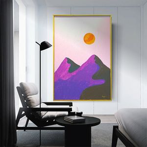 Handmade Sun & Hills Original Painting