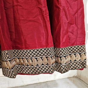 Maroon Ethnic Anarkali With Lace