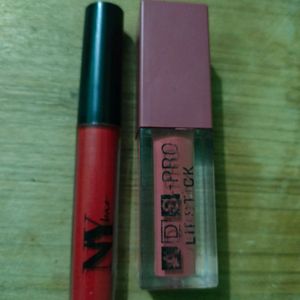 Red And Nude Mate Lipstick