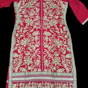 Beautiful Red Bridal Kurta With All Over Heavy Wor