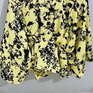 Yellow Butterfly Sleeve Top