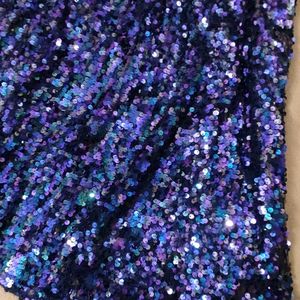 Shein Style Sequin Blue Bodycon Mini Skirt