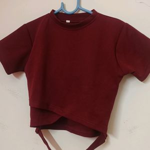 Maroon Crop Top