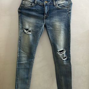 Ripped Denim Jeans Waist 26