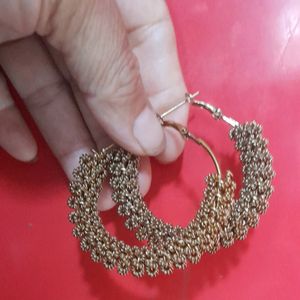 Beautiful Oxidized Gold Big Hoops