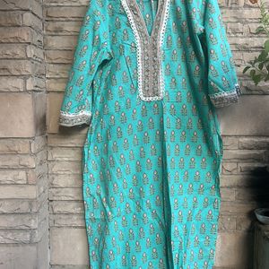 Libas Motifs Printed Sea Green Kurta Set