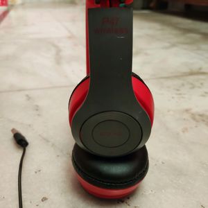 Bluetooth Red Headphone Wireless  With Charging C